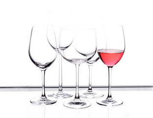 Wine glass set of five piece.
