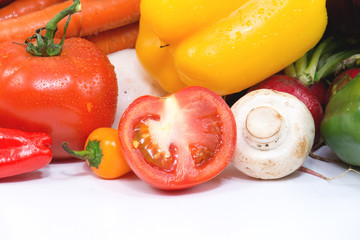 Group of different vegetables isolated on white