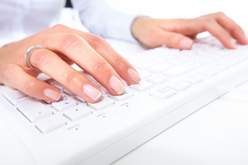 Hands with a keyboard.