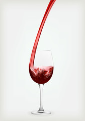 Glass with red wine