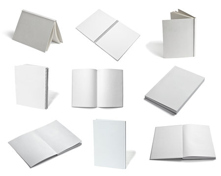 leaflet notebook textbook white blank paper template