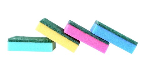 colorful sponge isolated on white background