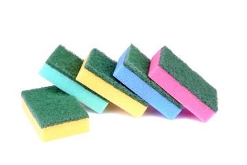 colorful sponge isolated on white background
