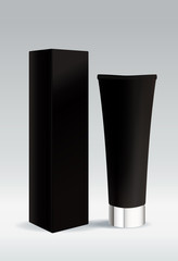 Cosmetic tube in black color for cream or gel