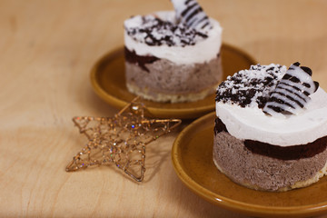 Luxury dessert with christmas decor