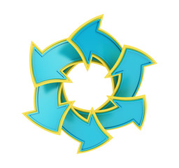 frame made from arrows on white background