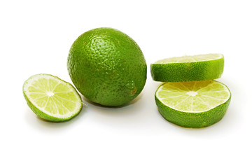 sliced ​​and whole lime