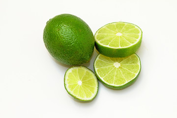 sliced ​​and whole lime