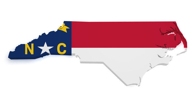 North Carolina Map 3d Shape