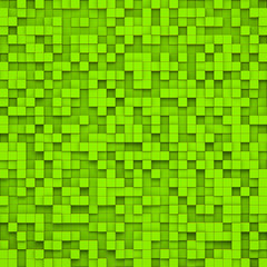 Green abstract image of cubes background