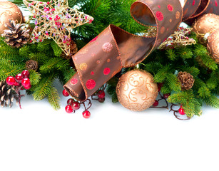 Christmas Decoration. Holiday Decorations Isolated on White