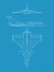 High detailed vector of a modern military airplane