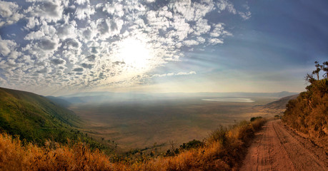 Panorama of Ngorongoro Crater
