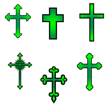 vector illustration of religious crosses