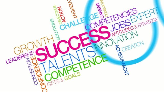 Success word tag cloud colorful animation video