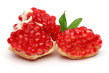Pomegranate with leafs