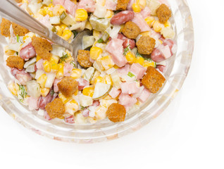 salad of corn and sausage