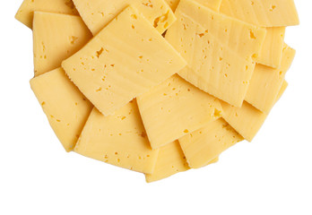 sliced ​​cheese on white background