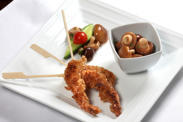 Kokosgarnelen mit Shiitakepilz-Salat
