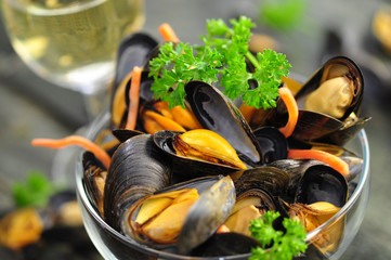 Muscheln im Glas