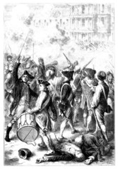 French Revolution : Riot Scene - Emeute - 18th century