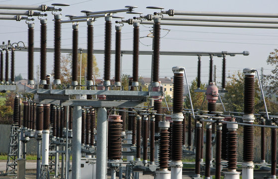 switches in a power plant with steel structure