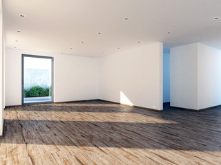 Leerstand Immobilie Wohnzimmer Ansicht 3D