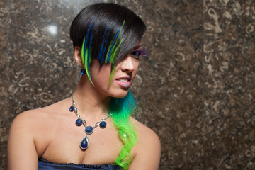 portrait of funky bride