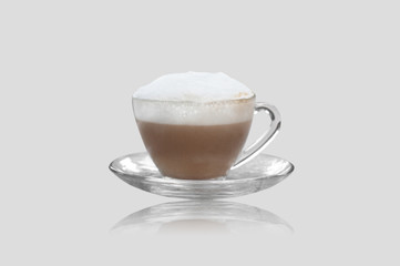 hot capuccino coffee isolated