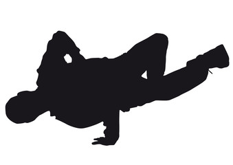 Dancer silhouette on a white background