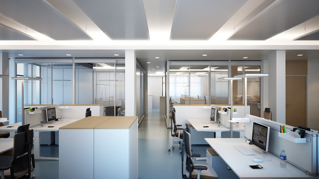 modernes Büro - modern office with glas partition