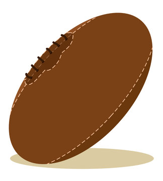 brown rugby ball with shadow