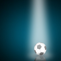 Single Soccer ball with reflection from lighting