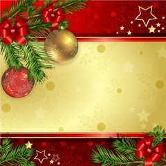 Christmas background with pine branch