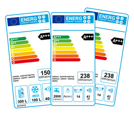 Nuove etichette classe di consumo energetico elettrodomestici - obrazy, fototapety, plakaty