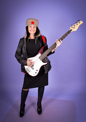 Fototapeta premium Pretty woman with guitar