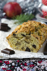 Traditional Christmas cake with apples