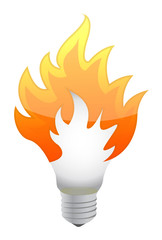 lightbulb on fire