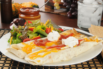 Burritos with sour cream