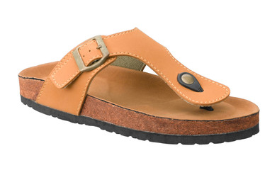 Nice men's leather sandal shoe isolated on white