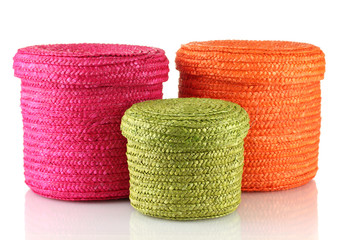 Wicker color boxes isolated on white