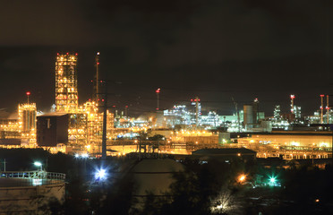 Oil refinery at twilight (Map Ta Phut Industrial Estate Rayong  