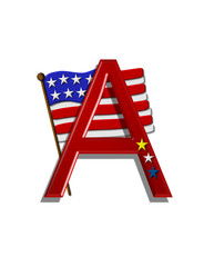 Alphabet Stars and Stripes A