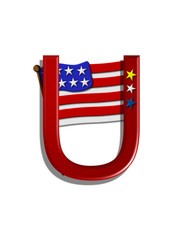 Alphabet Stars and Stripes U