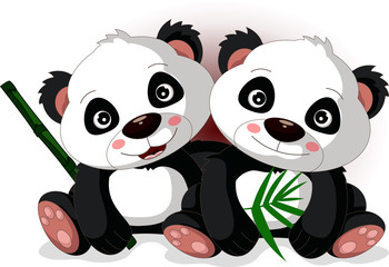 cute cartoon panda's brother