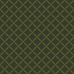 Fototapeta premium Seamless decorative grid pattern dark green
