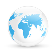 Naklejka premium Blue glossy Earth