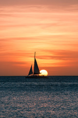 Sailboat at sunset - 46645414