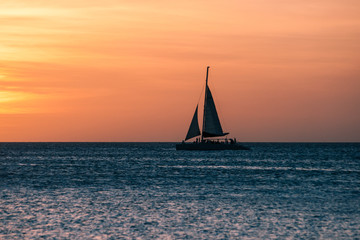 Sailboat at sunset