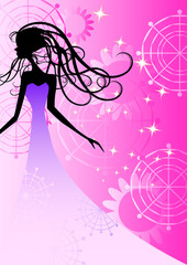 シルエット　女性